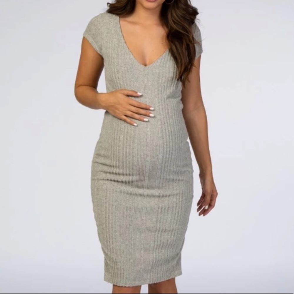 Gray Maternity Dress, Size L